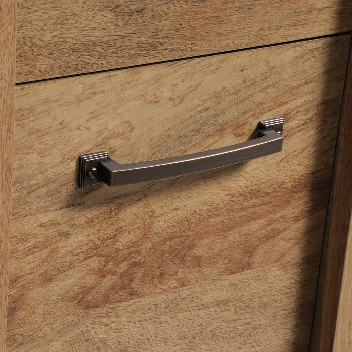 Alfie 53.15\" Office Desk with 2-Drawers & Cabinet- Light Brown