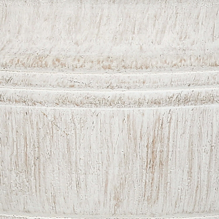 28\" Cream Textured Resin Table Lamp with Ivory Shade