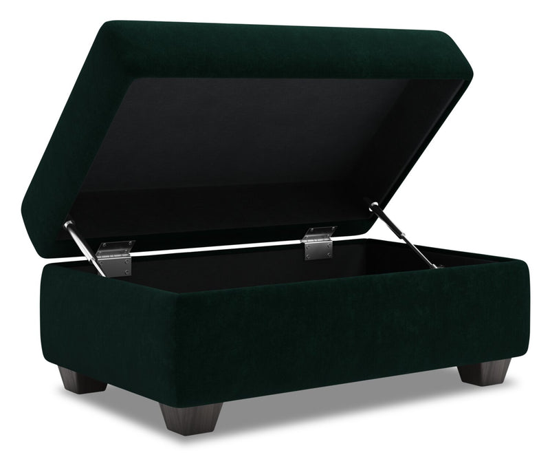 Made in Canada Customizable Sofa Lab The Trunk 39\" Velvet Fabric Storage Ottoman - Hunter Green