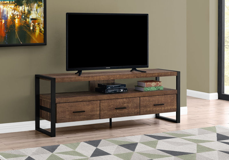 Asa 60\" Modern TV Stand with Storage and Cable Management for TVs up to 65\"- Brown