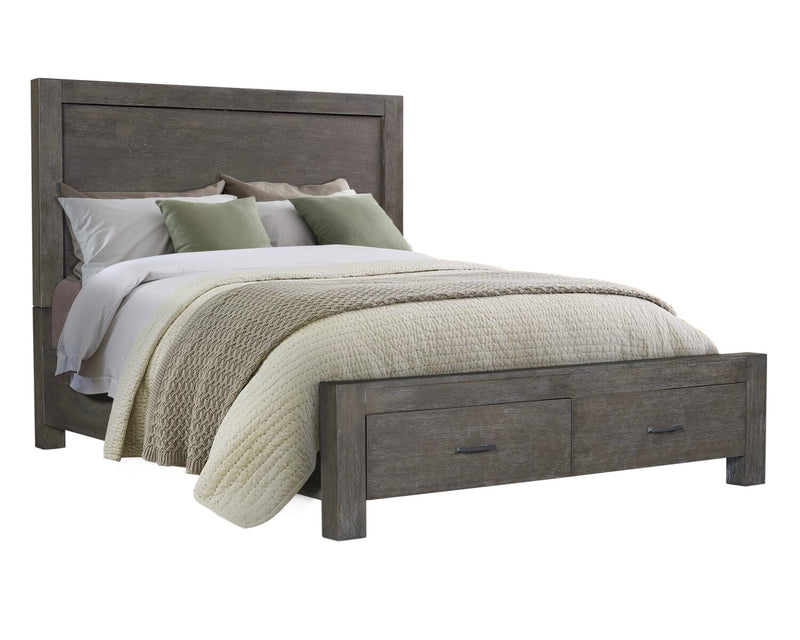 Koda 6pc Bedroom Set with Storage Bed, Dresser, Mirror & Nightstand, Wooden, Grey - Queen Size
