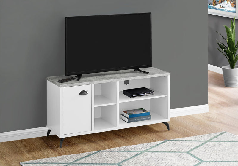Cameron 48\" Modern TV Stand with Storage and Cable Management for TVs up to 55\"- White