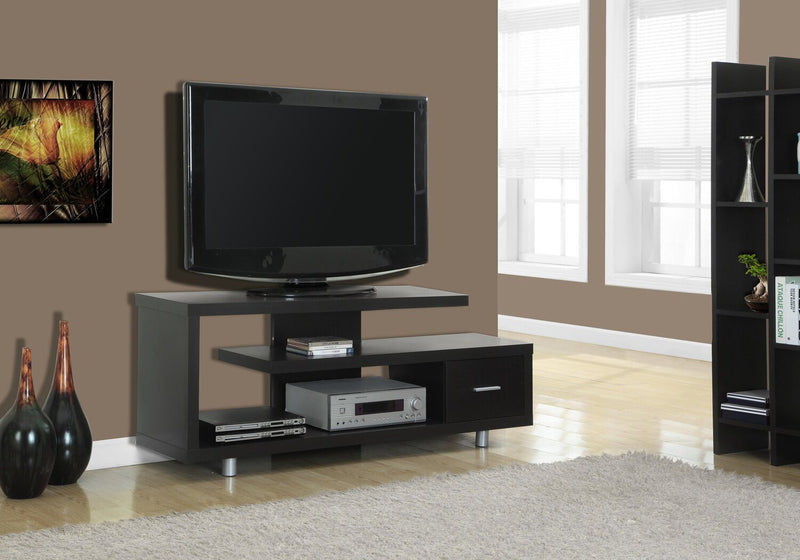 Rene 60\" Modern TV Stand with Storage and Cable Management for TVs up to 65\"- Espresso