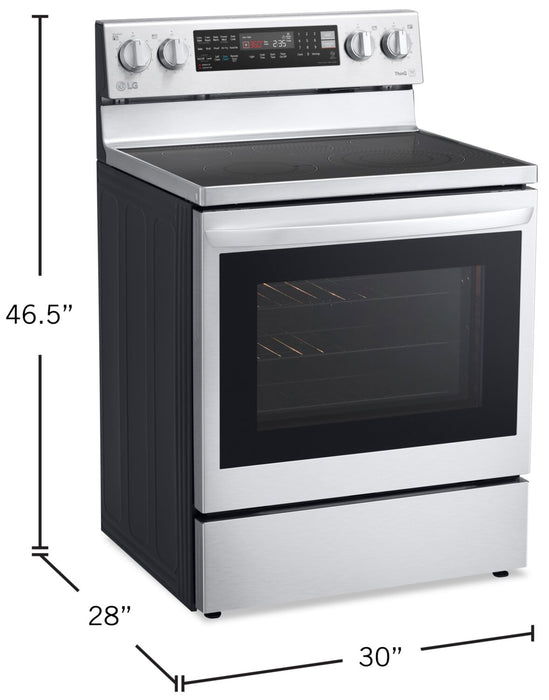 LG 6.3 Cu. Ft. Smart Electric Range with Air Fry and True Convection - Smudge Proof Stainless Steel - LREL6325F