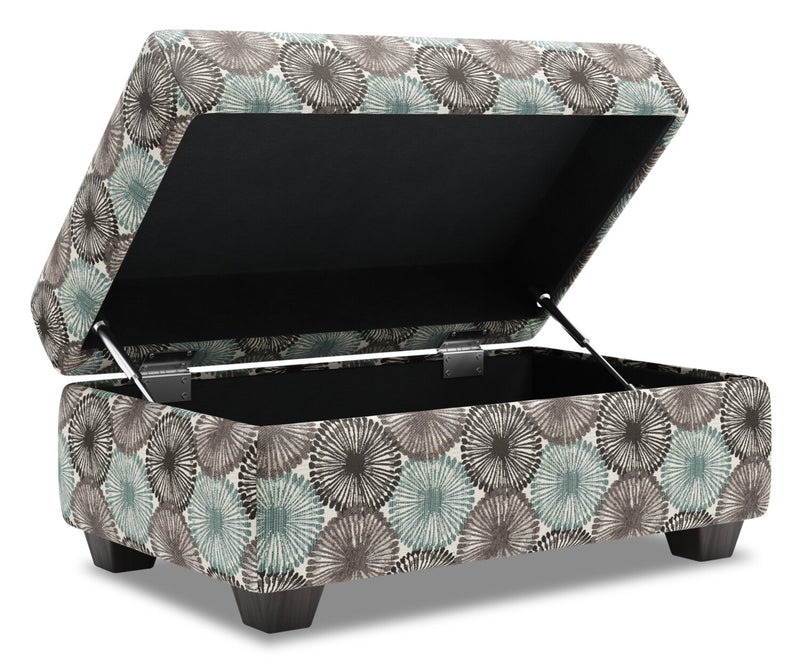 Made in Canada Customizable Sofa Lab The Trunk 39\" Fabric Storage Ottoman - Spa Multicolour