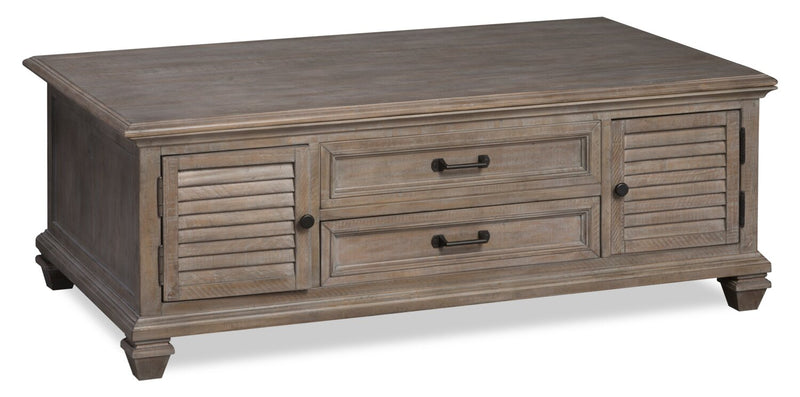 Lancaster 50\" Traditional Lift Top Coffee Table with Storage and Casters - Grey and Bronze Pine