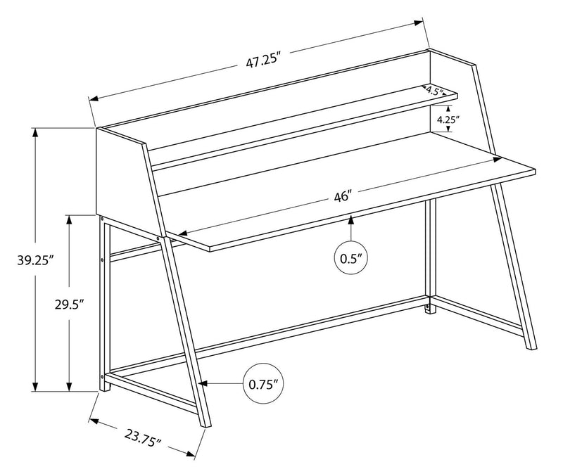 Lawson 47.25\" Office Desk with Small Hutch - White