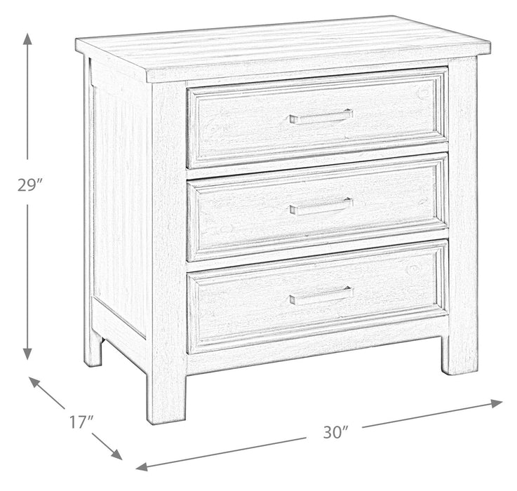 Levi Bedside 3-Drawer Dresser, 30\"W x 30\"H, Wood - Drift Grey