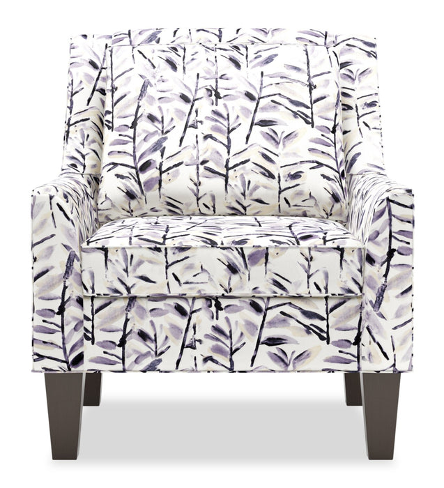 Made in Canada Sofa Lab Customizable Club 29\" Velvet Fabric Accent Chair with Wood Legs - Pebble Multicolour