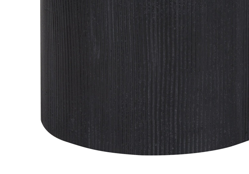 24\" Black Concrete with Gold Accent Table Lamp with Ivory Shade