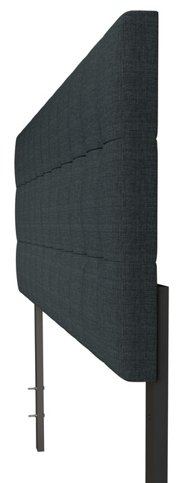 Ellis Upholstered Headboard in Charcoal Fabric, Button Tufted - Queen Size