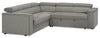 Savvy 2-Piece Right-Facing Linen-Look Fabric Sleeper Sectional with Adjustable Headrests - Grey
