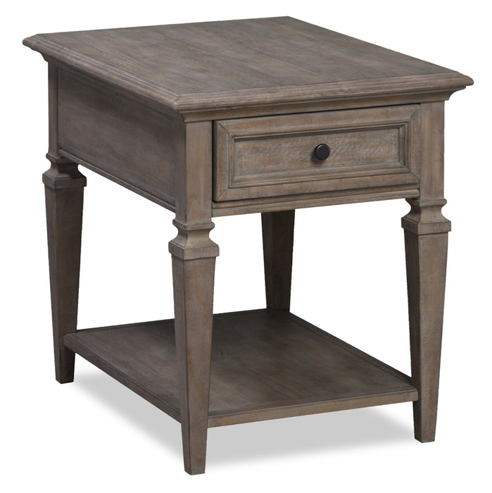 Lancaster 20\" Traditional End Table with Storage and Shelf - Grey and Bronze Pine