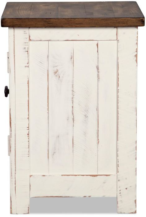 Benjy 14\" Rustic Chairside Table with Storage - Two Tone Wood