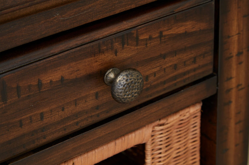 Cottage Lane 50\" Rustic Sofa Table with Storage and Shelf - Dark Brown Wood