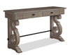Tinley Park 50\" Traditional Sofa Table with Storage - Grey-Brown Pine with Scroll Design Base