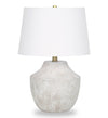 20\" Cream Textured Concrete Table Lamp with Ivory Shade