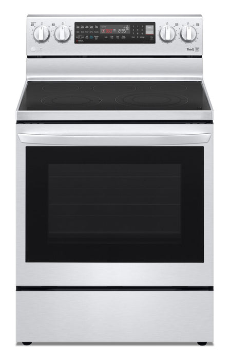 LG 6.3 Cu. Ft. Smart Electric Range with Air Fry and True Convection - Smudge Proof Stainless Steel - LREL6325F