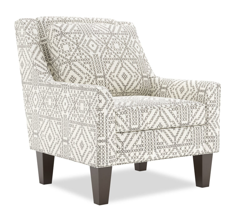 Made in Canada Sofa Lab Customizable Club 29\" Fabric Accent Chair with Wood Legs - Greystone Multicolour