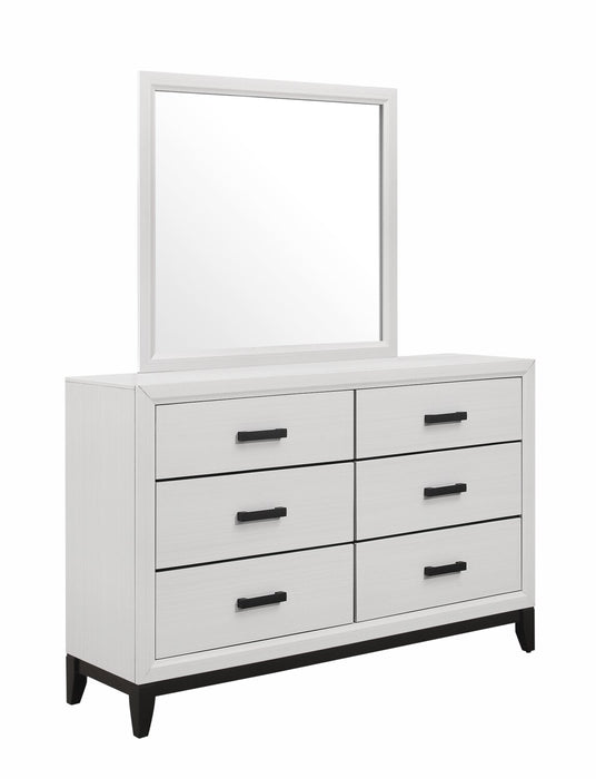 Kate Bedroom 6-Drawer Dresser, 58\"W x 37\"H - White