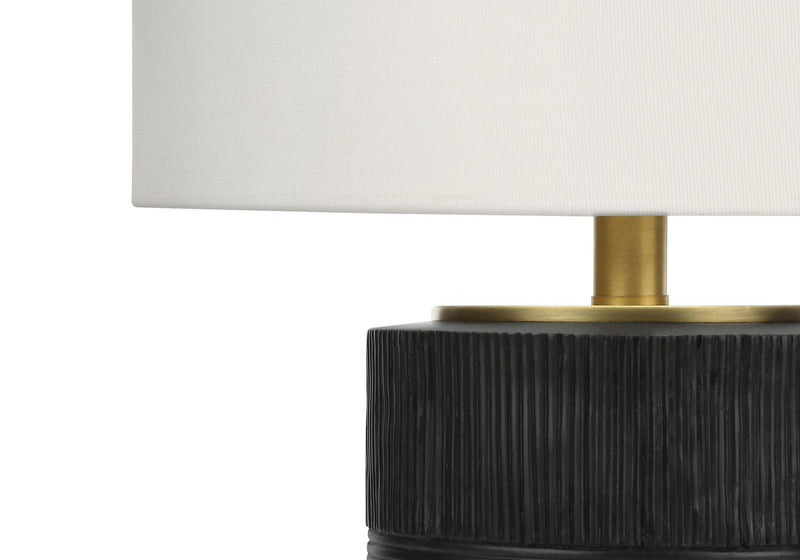 24\" Black and Gold Textured Table Lamp