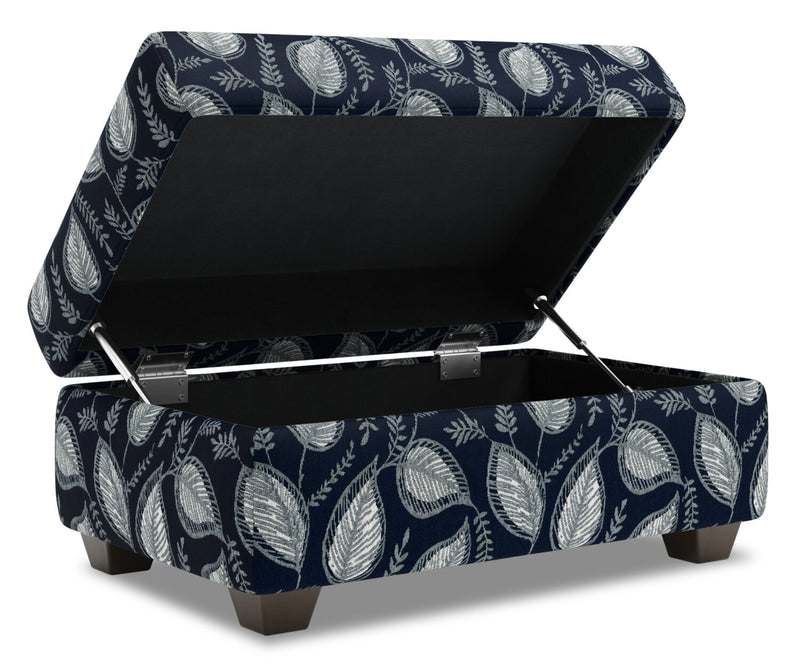 Made in Canada Customizable Sofa Lab The Trunk 39\" Fabric Storage Ottoman - Midnight Multicolour