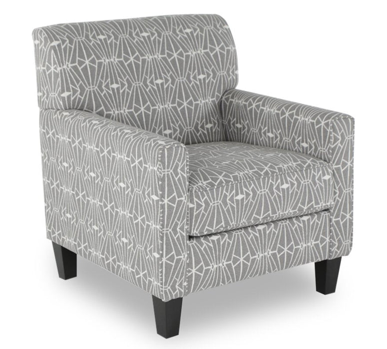 Made in Canada Cindy Crawford Home Kylie 30\" Linen-Look Fabric Accent Chair - Charcoal Emblem