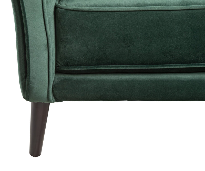 Brinley 29\" Velvet Fabric Accent Chair with Wood Legs - Green