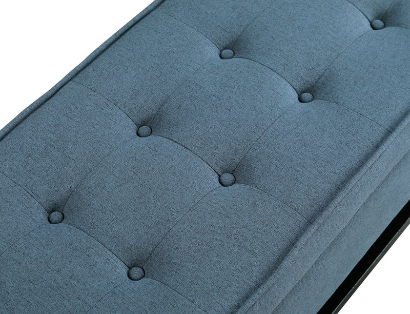 Ryan 43.5\" Storage Bench with Bottom Shelf - Blue