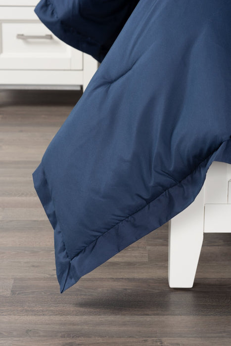 Navy Damask 3-Piece King Comforter Set