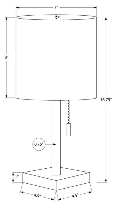 17\" Black Metal 2-Piece Set, with Two Table Lamps and USB Charging