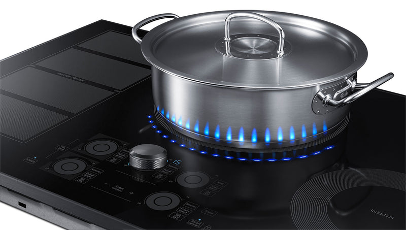 Samsung 36\" 5-Element Smart Induction Cooktop with Flex Zone & Virtual Flame Technology™ - Black Stainless Steel - NZ36K7880UG/AA