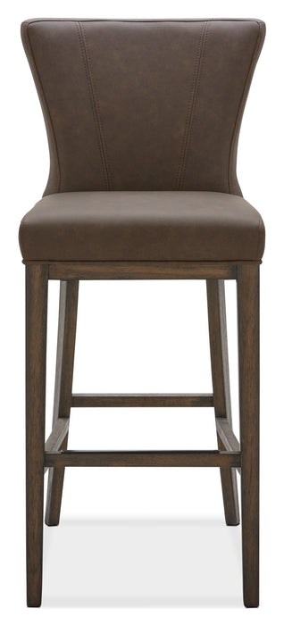Quinn Barstool with Vegan Leather Fabric - Brown