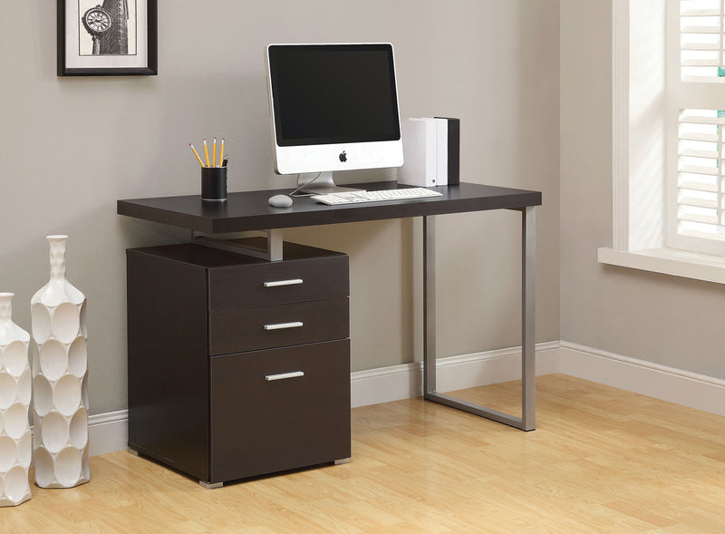 Rimini 48\" Computer Office Desk with 3-Drawers - Cappuccino