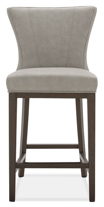 Quinn Counter-Height Stool with Vegan Leather Fabric, 26\"H - Taupe