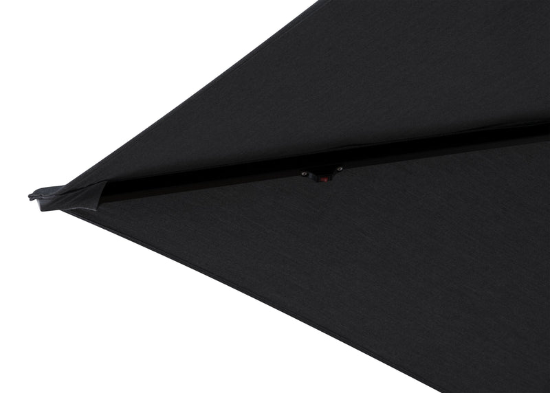 Solar Cantilevered Patio Umbrella - 137\"W x 84\"H, Steel, Hand Crank, Built-in LED Lights - Grey