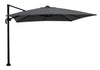 ["Solar Cantilevered Patio Umbrella - 137\"W x 84\"H, Steel, Hand Crank, Built-in LED Lights - Grey"]