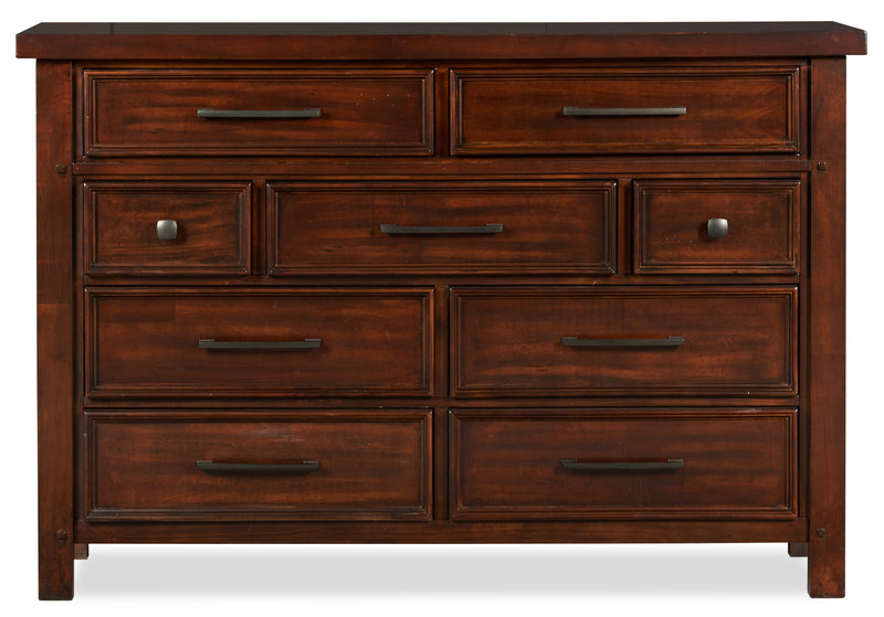 Sonoma Bedroom 9-Drawer Dresser, 62\"W x 42\"H - Mango Brown
