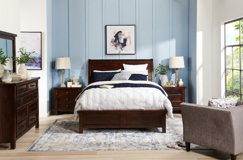 Sonoma 5pc Bedroom Set with Bed, Dresser & Mirror, Mango Brown - Queen Size