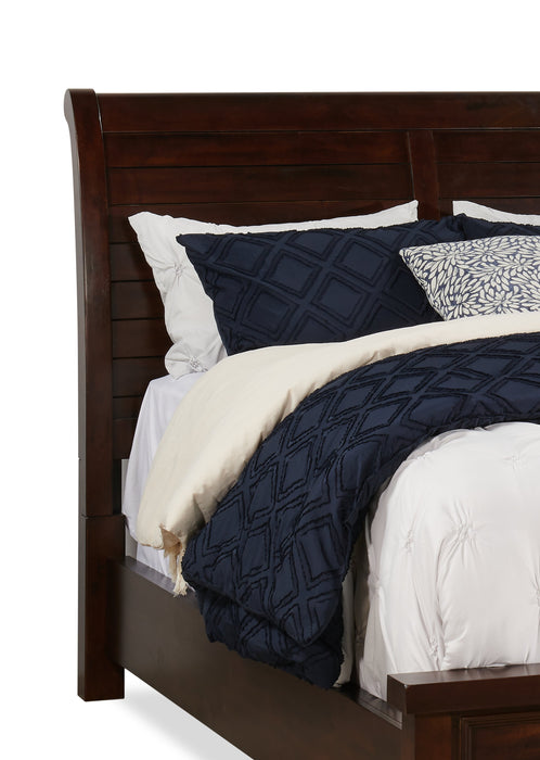 Sonoma Panel Bed with Headboard & Frame, Mango Brown - Queen Size