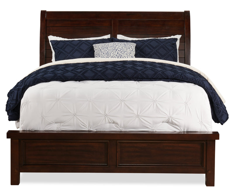 Sonoma Panel Bed with Headboard & Frame, Mango Brown - Queen Size