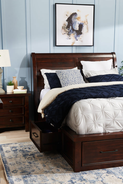 Sonoma Platform Storage Bed with Headboard & Frame, Mango Brown - Queen Size