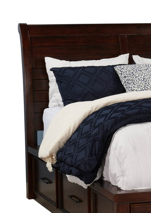 Sonoma 6pc Bedroom Set with Storage Bed, Dresser, Mirror & Nightstand, Mango Brown - Queen Size