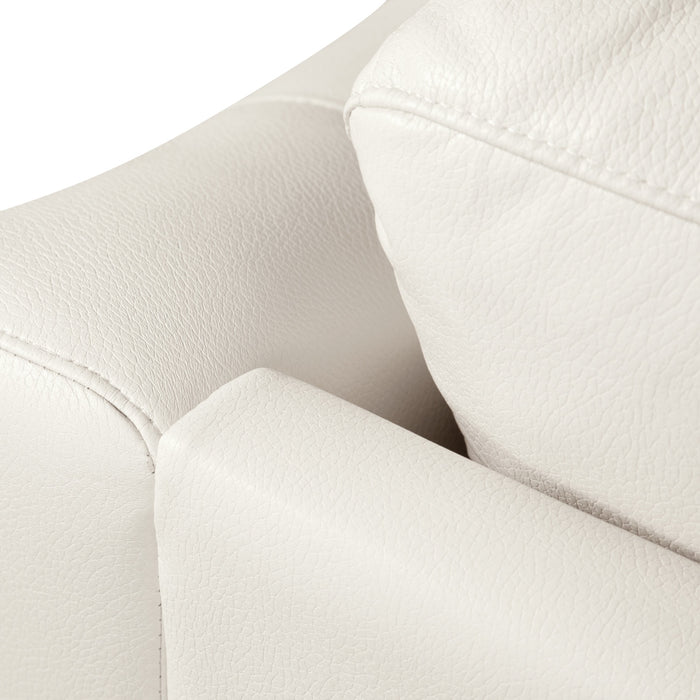 Andi 40\" Leather-Look Fabric Sofa with Button Tufting - Beige