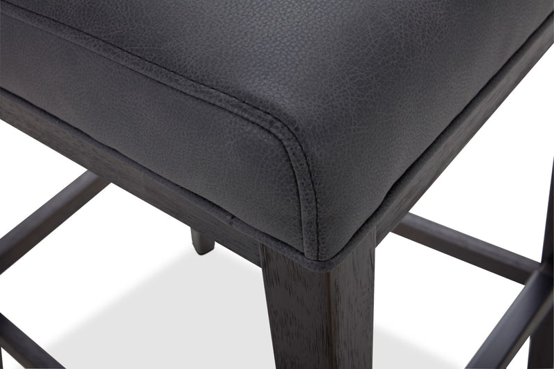 Quinn Barstool with Vegan Leather Fabric - Grey