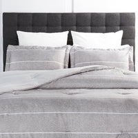 Stripes 3-Piece Full/Queen Comforter Set - Grey 