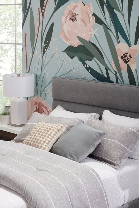 Stripes 3-Piece Full/Queen Comforter Set - Grey