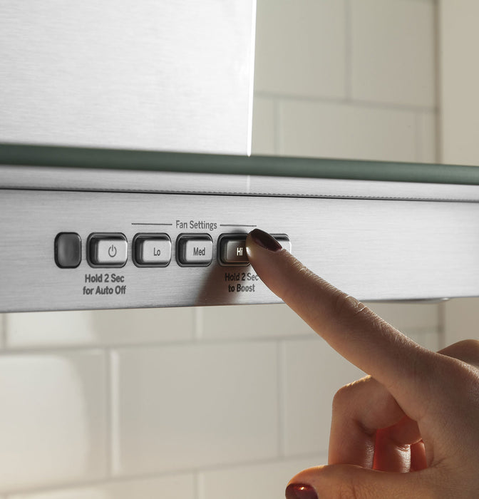 GE 30\" Wall-Mount Glass Canopy Chimney Range Hood – PVW7301SJSSC