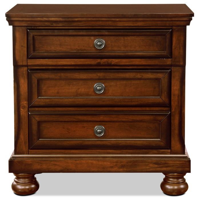 Chelsea Bedside 3-Drawer Nightstand, 28\"W x 28\"H - Cherry Brown