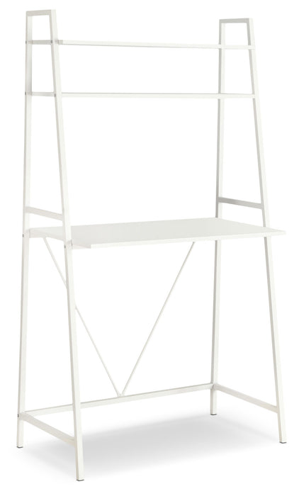 Vaxjo 32\" Office Desk with Upper Shelf - White